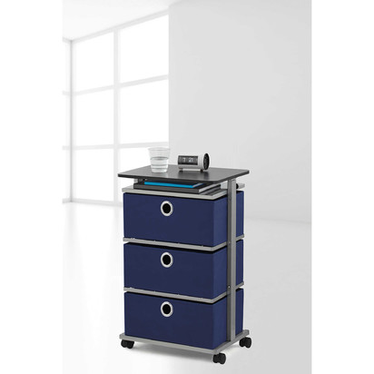 Studio 3b 3 Drawer Adjustable Top Storage Cart Navy Blueprint